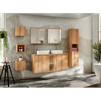 Zestaw Comad Nova White/Oak szafki 60 cm i 20 cm z blatem meblowym 80 cm biały/dąb SET-NOW B OAK 80CM LR