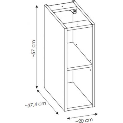 Zestaw Comad Nova White/Oak szafki 60 cm i 20 cm z blatem meblowym 80 cm biały/dąb SET-NOW B OAK 80CM LR