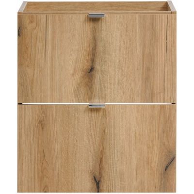 Zestaw Comad Nova Oak szafki 50 cm i 50 cm z blatem meblowym 100 cm dąb, dwie umywalki Gaja 35x22 cm białe i szafka boczna wysoka SET-NOA B OAK 100CM S UN GAJA SW HC
