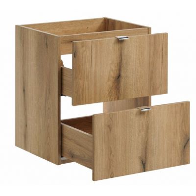 Zestaw Comad Nova Oak szafki 50 cm i 50 cm z blatem meblowym 100 cm dąb, dwie umywalki Gaja 35x22 cm białe i szafka boczna wysoka SET-NOA B OAK 100CM S UN GAJA SW HC