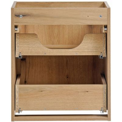Zestaw Comad Nova Oak szafki 50 cm i 50 cm z blatem meblowym 100 cm dąb, dwie umywalki Gaja 35x22 cm białe i szafka boczna wysoka SET-NOA B OAK 100CM S UN GAJA SW HC