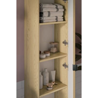 Zestaw Comad Ovalia Cremona szafka z blatem 80 cm wisząca dąb z umywalką nablatową River 55x35 cm oliwkowy mat i szafka boczna wysoka SET-OVC B CREMONA 80CM UN RIVER OG HC