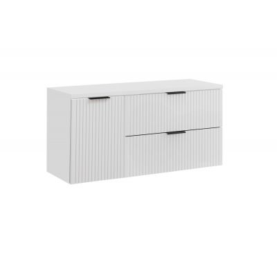 Zestaw Comad Adel White szafki 80 cm i 40 cm wiszące z blatem meblowym 120 cm biały SET-ADW B WHITE 120CM LB
