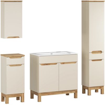 Comad Bali Cashmere zestaw meblowy 80 cm szafka stojąca z umywalką Sky i szafki boczne stojące/wisząca kaszmir/biały SET-BAC 80CM SKY HC LC