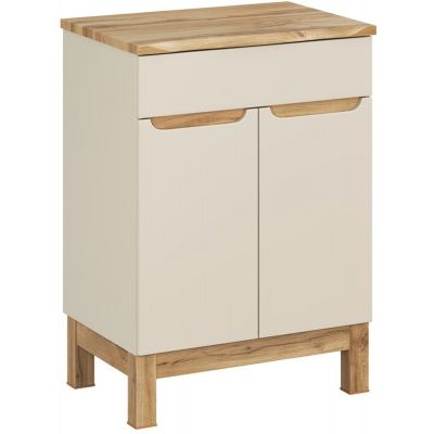 Comad Bali Cashmere zestaw meblowy 60 cm szafka stojąca z blatem kaszmir/dąb SET-BAC B NAT WOTAN 60CM