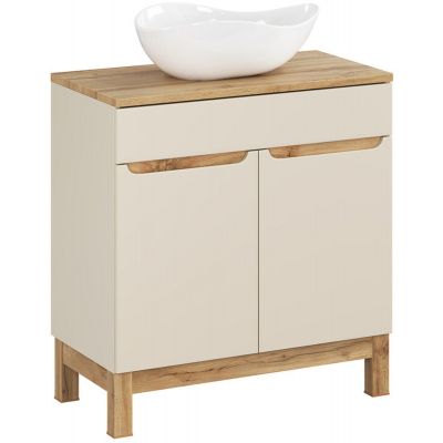 Comad Bali Cashmere zestaw meblowy 80 cm szafka stojąca z blatem i umywalka Cloud Free kaszmir/dąb/biały SET-BAC B WOTAN 80CM UN CLOUD