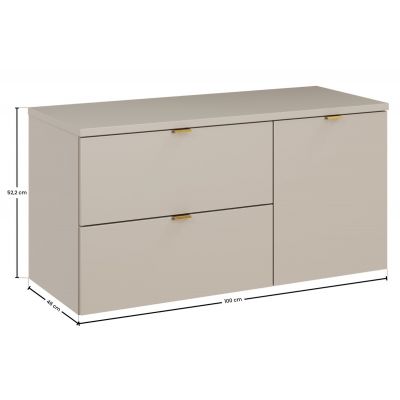 Zestaw Comad Dalia Cashmere szafka 60 cm podumywalkowa i 40 cm cargo z blatem 100 cm dąb/kaszmir SET-DC B 100CM LB