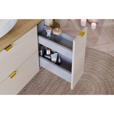 Zestaw Comad Dalia Cashmere szafka 80 cm podumywalkowa i szafka 20 cm boczna cargo z blatem 100 cm kaszmir SET-DC B 100CM LC