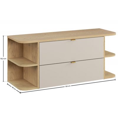 Zestaw Comad Dalia Cashmere szafka 80 cm podumywalkowa i szafki 20+20 cm boczne z blatem 120 cm kaszmir/dąb SET-DC B CREMONA 120CM LRSM