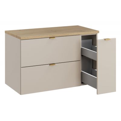 Zestaw Comad Dalia Cashmere szafka 60 cm wisząca z blatem i szafką 20 cm cargo dąb/kaszmir SET-DC B CREMONA 80CM LC