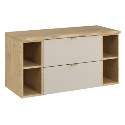 Zestaw Comad Dalia Cashmere szafka 60 cm wisząca z blatem i dwoma regałami 20+20 cm dąb/kaszmir SET-DC B NAT CREMONA 100CM