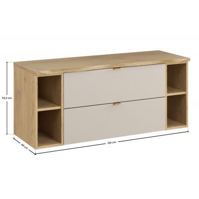 Zestaw Dalia Cashmere szafka 80 cm podumywalkowa i dwa regały 20+20 cm z blatem 120 cm dąb/kaszmir SET-DC B NAT CREMONA 120CM