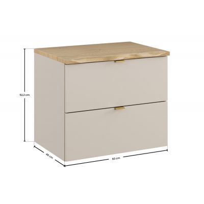 Zestaw Comad Dalia Cashmere szafka 60 cm podumywalkowa z blatem dąb/kaszmir SET-DC B NAT CREMONA 60CM