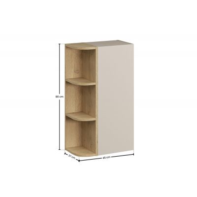 Zestaw Comad Dalia Cashmere szafka 30 cm boczna górna i regał 15 cm boczny kaszmir/dąb SET-DC SP URSM