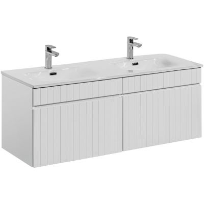 Zestaw Comad Iconic White szafka 60x45,6 cm podumywalkowa wisząca z umywalką biały SET ICW-SKY 120 CM