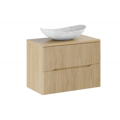 Zestaw Comad Nordic Cremona szafka 80 cm z blatem wisząca dąb i umywalka Lena nablatowa 61x36 cm biała SET-NC B CREMONA 80CM UN LENA MW