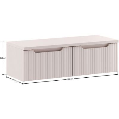 Zestaw Comad Nova Cashmere szafki 50 cm podumywalkowe wiszące z blatem 100 cm kaszmir SET-NOC B CASHMERE 100CM 1S