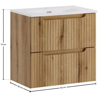 Zestaw Comad Nova Coast Evoke szafka 60 cm podumywalkowa wisząca z umywalką Sky dąb SET-NOCE 60CM S SKY 3