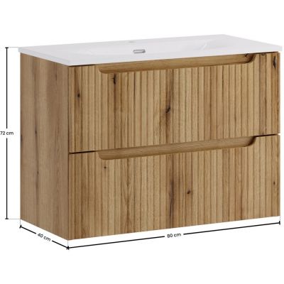 Zestaw Comad Nova Coast Evoke szafka 80 cm podumywalkowa wisząca z umywalką Sky dąb SET-NOCE 80CM S SKY 3