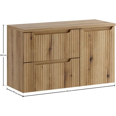Zestaw Comad Nova Coast Evoke szafka 60 cm z blatem i szafką boczną wiszącą z koszem na pranie dąb SET-NOCE B OAK 100CM S LB