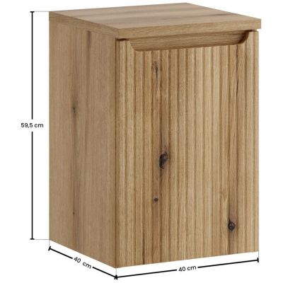 Zestaw Comad Nova Coast Evoke szafka 40 cm boczna wisząca z koszem na pranie i blatem dąb SET-NOCE B OAK 40CM LB