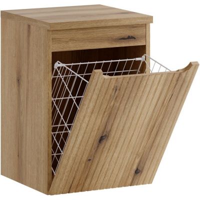 Zestaw Comad Nova Coast Evoke szafka 40 cm boczna wisząca z koszem na pranie i blatem dąb SET-NOCE B OAK 40CM LB