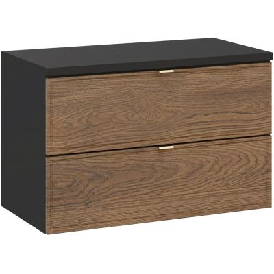 Zestaw Comad Talia Casella szafka podumywalkowa 80 cm z blatem dąb-czarny SET-TC B BLACK 80CM