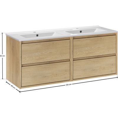 Zestaw Comad Viola Cremona szafka 120 cm podumywalkowa wisząca z umywalką Lava dąb cremona SET-VOC 120CM LAVA