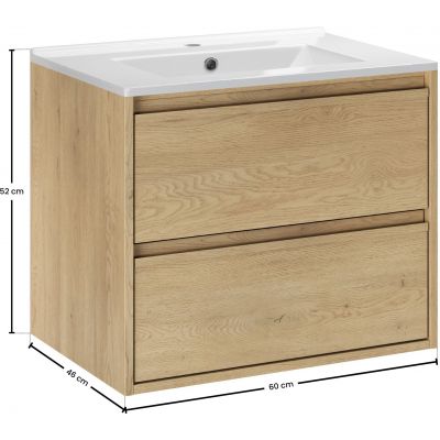 Zestaw Comad Viola Cremona szafka 60 cm podumywalkowa wisząca z umywalką Lava dąb cremona SET-VOC 60CM LAVA