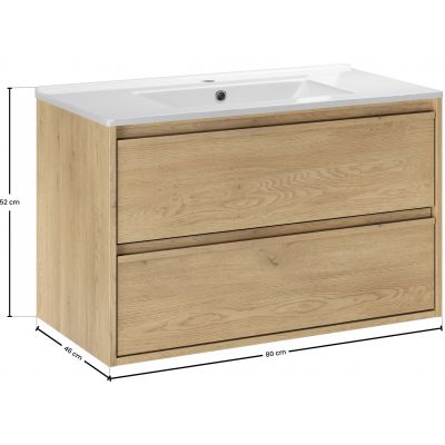 Zestaw Comad Viola Cremona szafka 80 cm podumywalkowa wisząca z umywalką Lava dąb cremona SET-VOC 80CM LAVA
