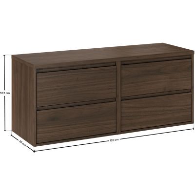 Zestaw Comad Viola Villa szafka 120 cm podumywalkowa wisząca z blatem orzech villa SET-VOV B VILLA 120CM