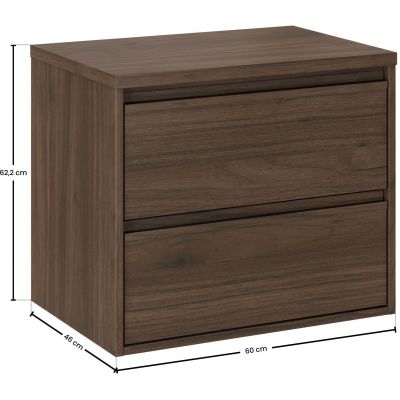 Zestaw Comad Viola Villa szafka 60 cm podumywalkowa wisząca z blatem orzech villa SET-VOV B VILLA 60CM