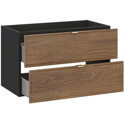 Zestaw Comad Talia Casella szafka podumywalkowa 80 cm z blatem dąb-czarny SET-TC B BLACK 80CM