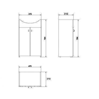 Cersanit Bianco szafka 50 cm podumywalkowa stojąca biała S509-032-DSM
