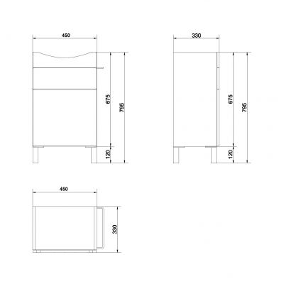 Cersanit Smart szafka 50 cm podumywalkowa wisząca szary/jesion S568-009