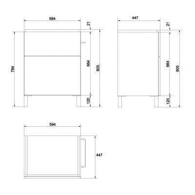 Cersanit Smart szafka 60 cm podumywalkowa wisząca biały/jesion S568-018