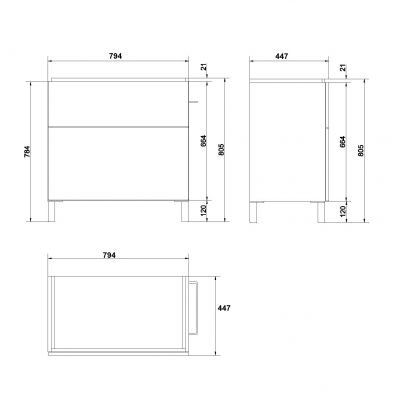 Cersanit Smart szafka 80 cm podumywalkowa wisząca biały/jesion S568-020