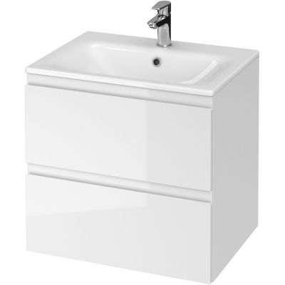 Zestaw Cersanit Ontario umywalka 60x45 cm prostokątna z szafką wiszącą biała (K669-010 ; S590-042)