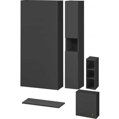 Cersanit Larga zestaw do zabudowy stelaża podtynkowego szafka 56 cm, szafka boczna stojąca 20 cm, szafka boczna wisząca 20 cm, szafka boczna wisząca 56 cm, blat 76 cm antracyt (S164-028, S164-039, S164-041, S164-040, S164-054)