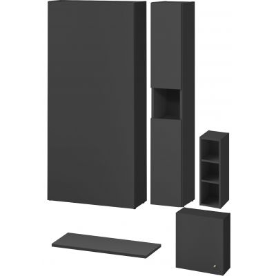 Cersanit Larga zestaw do zabudowy stelaża podtynkowego szafka 56 cm, szafka boczna stojąca 20 cm, szafka boczna wisząca 20 cm, szafka boczna wisząca 56 cm, blat naszafkowy 132,4 cm antracyt ( S164-028, S164-039, S164-041, S164-040, S164-055 )