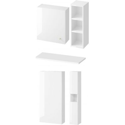 Cersanit Larga zestaw do zabudowy stelaża podtynkowego szafka 56 cm, szafka boczna stojąca 20 cm, szafka boczna wisząca 20 cm, szafka boczna wisząca 56 cm, blat naszafkowy 132,4 cm biały ( S164-046, S164-047, S164-049, S164-048, S164-052 )