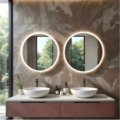 Corsan Tondo lustro 60x60 cm okrągłe z oświetleniem z matą grzewczą L0060A