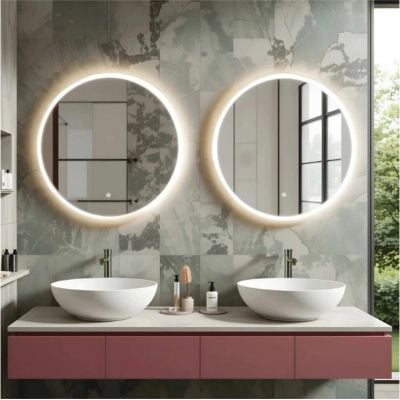 Corsan Tondo lustro 70x70 cm okrągłe z oświetleniem z matą grzewczą L0070A