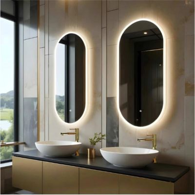 Corsan Ovo lustro 50x100 cm owalne z oświetleniem z matą grzewczą L5010A