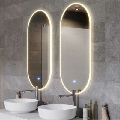 Corsan Ovo lustro 50x100 cm owalne z oświetleniem z matą grzewczą L5010A