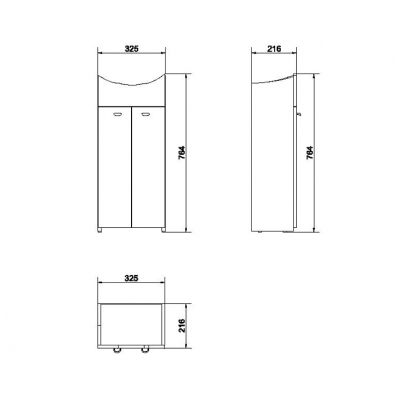 Szafka pod umywalkę President 45 Cersanit Bianco S509-009-DSM