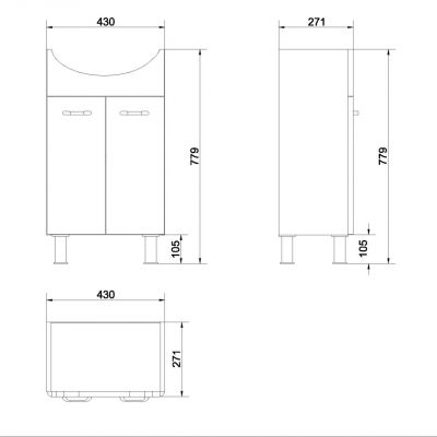 Cersanit Alpina szafka 50 cm podumywalkowa stojąca biała S516-002-DSM
