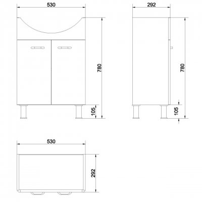 Cersanit Alpina szafka 60 cm podumywalkowa stojąca biała S516-003-DSM