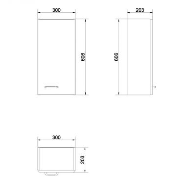 Cersanit Alpina szafka boczna wisząca biała S516-008-DSM