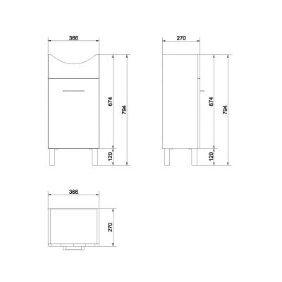 Cersanit MITO Olivia szafka 40 cm podumywalkowa stojąca biała S543-001-DSM